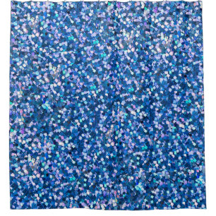 Blue glitter Background. Background filled with sh Shower Curtain