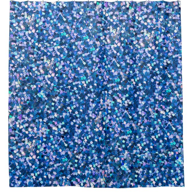 Blue glitter Background. Background filled with sh Shower Curtain (Front)
