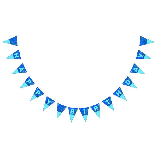 Blue, Glitter Birthday Bunting Flags (All)