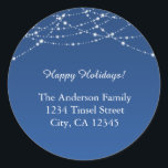 Blue & Glitter Christmas Holiday Address Labels<br><div class="desc">Blue & Glitter Christmas Holiday Address Labels. Customise with any text for address labels,  party favours and more!</div>