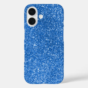 Blue Glitter Design iPhone 16 Case