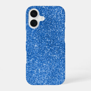 Blue Glitter Design iPhone 16 Case