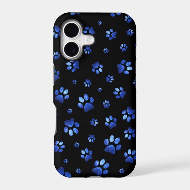 Blue glitter dog paw pattern (Back)