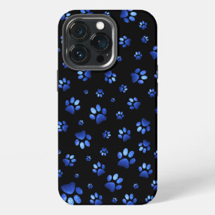 Blue glitter dog paw pattern  iPhone 13 pro case