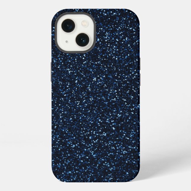 Blue Glitter Effect iPhone Case (Back)