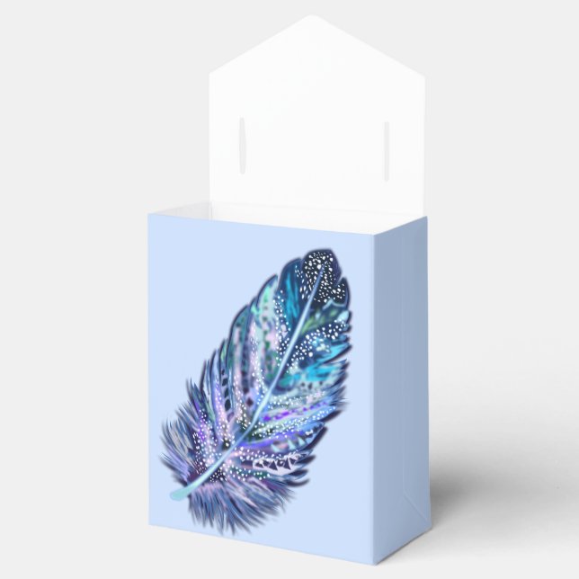 Blue Glitter Feather Gift Box (Opened)