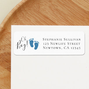 Blue Glitter Feet Return Address Label