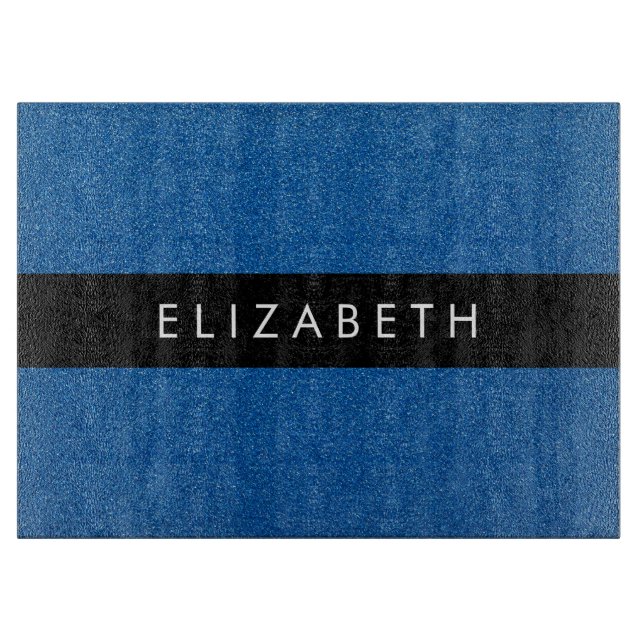 Blue Glitter, Glitter Background, Your Name Cutting Board (Front)