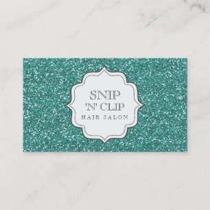 Blue Glitter Glitz Hair Stylist Cards