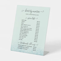 Blue Glitter Hair Salon Price List Pedestal Sign