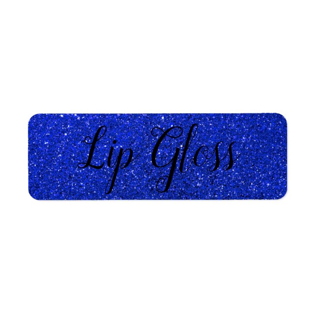 Blue Glitter  Lipgloss label (Front)