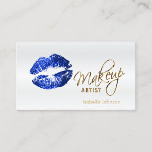 Blue Glitter Lips Appointment Schedule on White 2 Card