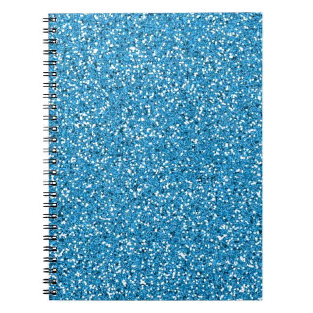 Blue Glitter Look-like Pattern Notebook (Front)