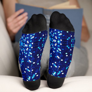 Blue Glitter Look Socks