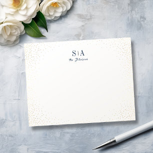 Blue & Glitter monogram personalised Stationery  Card