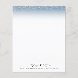 blue glitter name script letterhead