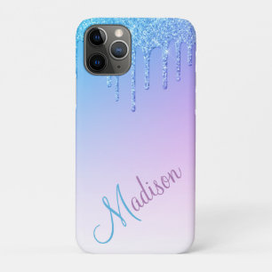 Blue Glitter Ombré Glam Sparkles Name Case-Mate iPhone Case