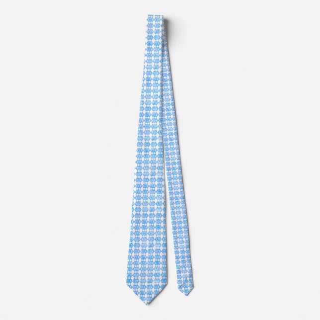 Blue Glitter Overlap Diamond Pattern Tie (Front)