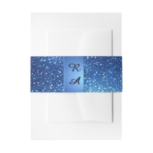 Blue Glitter Paint Swatch With Shimmering Sparkle Invitation Belly Band