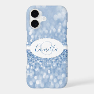 Blue Glitter Personalise Case-Mate iPhone Case