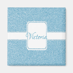 Blue Glitter Personalise Magnet