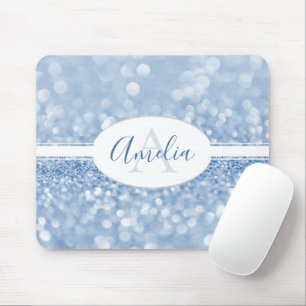 Blue Glitter Personalise Mouse Pad