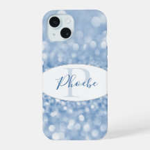 Blue Glitter Personalise Samsung Galaxy Case
