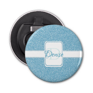 Blue Glitter Personalised  Bottle Opener