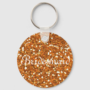 Blue Glitter Personalised Bridesmaid Keychain