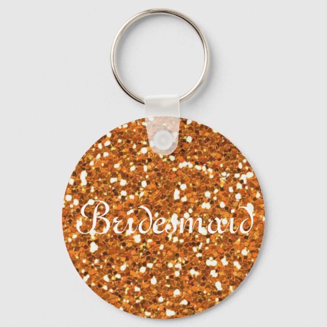 Blue Glitter Personalised Bridesmaid Keychain (Front)