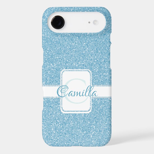 Blue Glitter Personalised Case-Mate iPhone Case (Back)