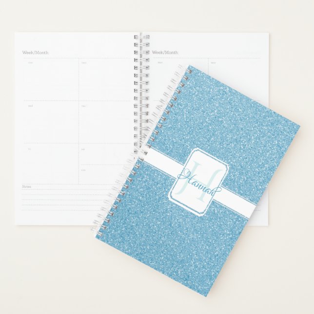 Blue Glitter Personalised Planner (Display)