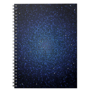 Blue Glitter Sequin Disco Glitz Spiral Notebook