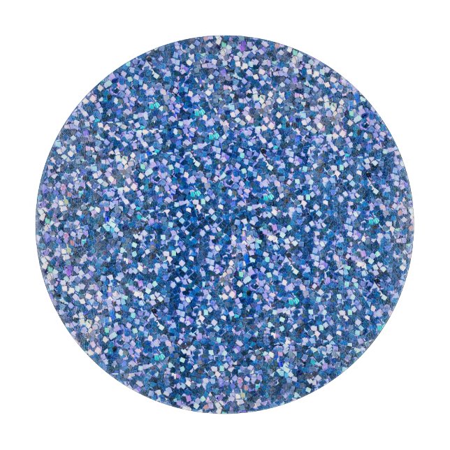 Blue Glitter: Shiny Abstract Background Cutting Board (Front)