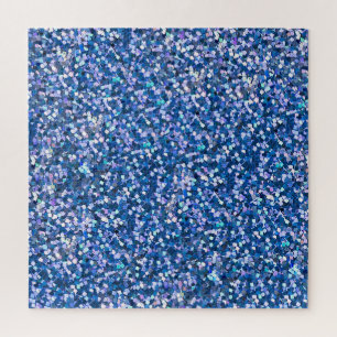 Blue Glitter: Shiny Abstract Background Jigsaw Puzzle