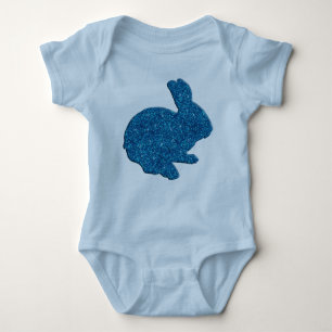 Blue Glitter Silhouette Easter Bunny Creeper