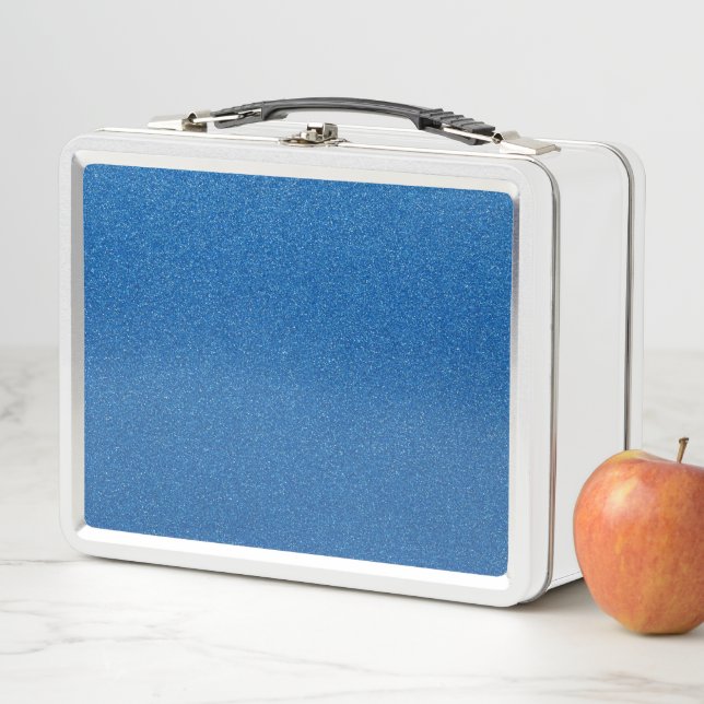 Blue Glitter, Sparkle, Glitter Background Metal Lunch Box (In Situ)