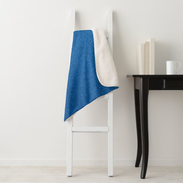 Blue Glitter, Sparkle, Glitter Background Sherpa Blanket (In Situ)