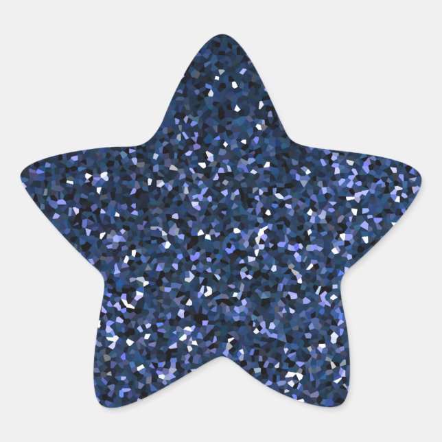 Blue Glitter Sparkle Sparkly Pattern Celebrations Star Sticker (Front)