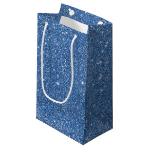 Blue Glitter Sparkles Small Gift Bag