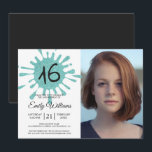 Blue Glitter Splash Sweet 16 16th Birthday Party Invitation<br><div class="desc">A modern sweet 16 birthday party invitation with a blue glitter splash and the number 16 in modern typography. Send out this cool blue glitter and black 16th birthday party celebration invitation to your family and friends. Simply add your personal details to this sixteenth birthday party invitation. If you need...</div>