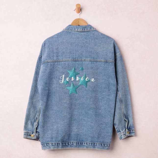Blue glitter stars denim jacket (Hangar)