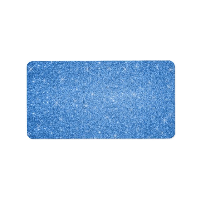 Blue glitter stars label (Front)