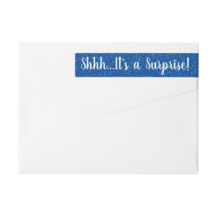 BLUE Glitter SURPRISE Wrap Return Address Labels