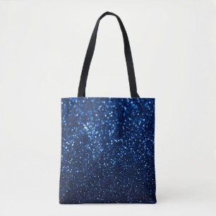 Blue Glitter Texture Festive Sparkle Tote Bag