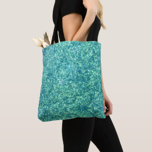 Blue Glitter Tote Bag