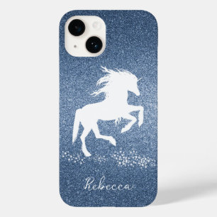 Blue Glitter Unicorn Case-Mate iPhone 14 Case