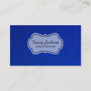 Blue glitter white tag custom business cards