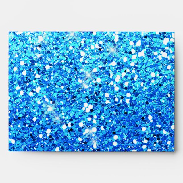 Blue Glitters Sparkles Texture Envelopes (Front)