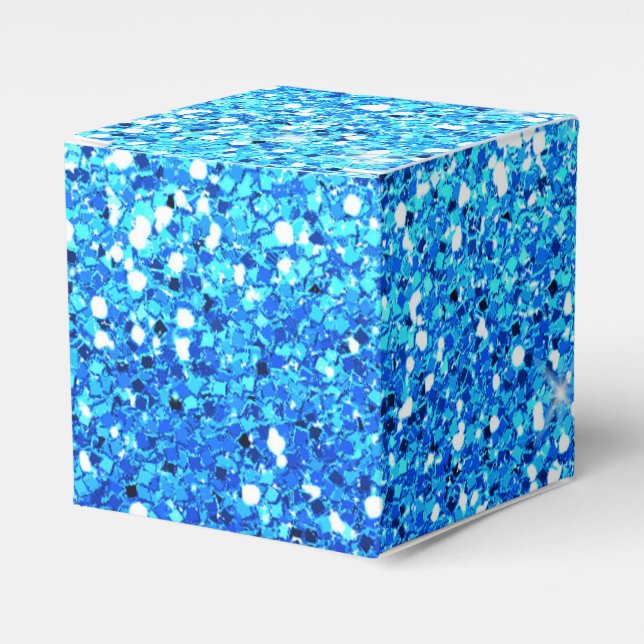Blue Glitters Sparkles Texture Favour Box (Front Side)
